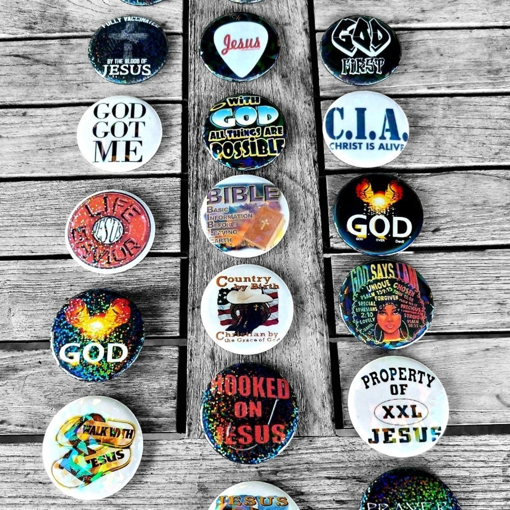 Inspirational Uplifting /Cancer Awareness Holographic Pin Buttons